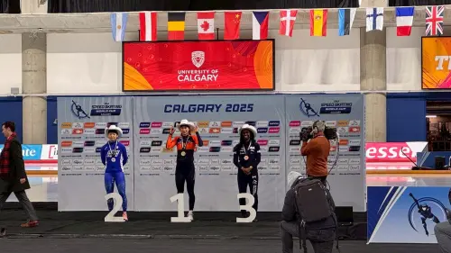 ▲陳映竹過去主戰場在滑輪溜冰，2023年才轉攻滑冰項目，今年初拿下台灣亞冬運首面獎牌，此次世界盃又為台灣滑冰寫下歷史新猷。（圖/教練宋青陽提供）