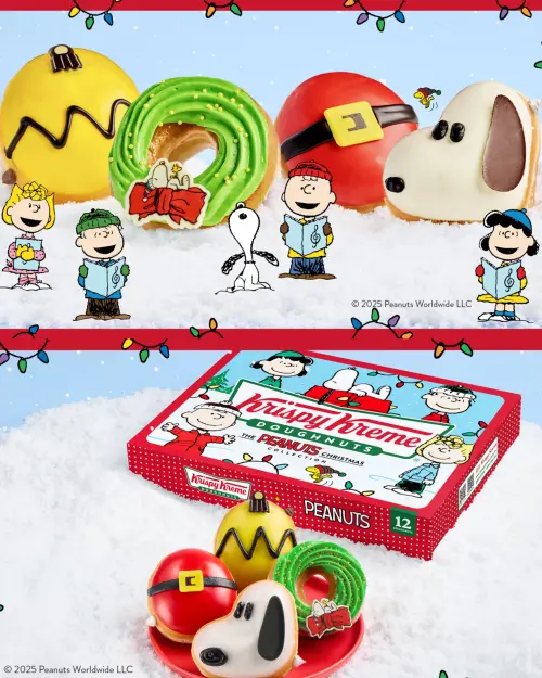 ▲Krispy Kreme耶誕聯名Peanuts史努比4款甜甜圈，各為75元。（圖／Krispy Kreme krispykreme.com.tw）