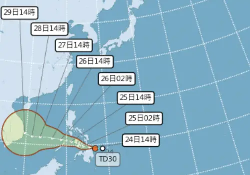 ▲天琴颱風則預估周三生成，路徑往西對台無直接影響。（圖／中央氣象署cwa.gov.tw）