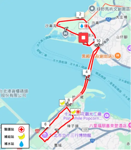 ▲淡江大橋路跑10K輕軌繞行組路線圖。（圖／翻攝報名筆記）