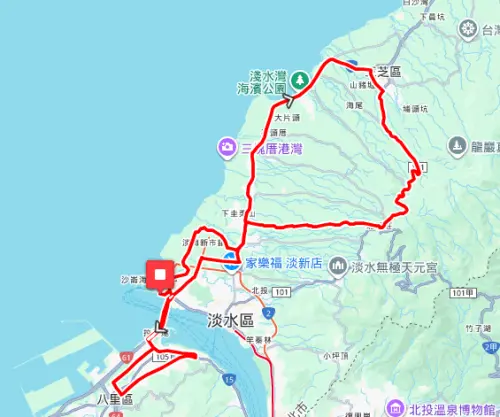 ▲淡江大橋自行車活動環山挑戰組(總長約49K）。（圖／翻攝報名筆記）