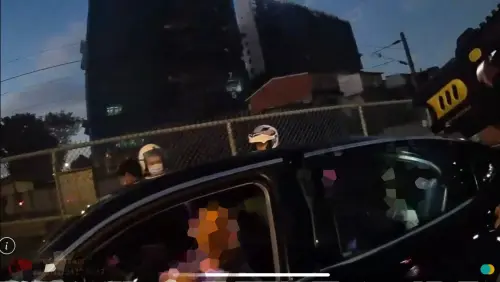 ▲三峽「5逃逸移工塞白牌車」畫面曝光！美女所長舉槍喝止：不要動。（圖／翻攝畫面）