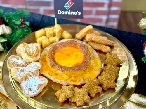 ▲達美樂「起司火山口拼盤」499元。（圖／記者蕭涵云攝）