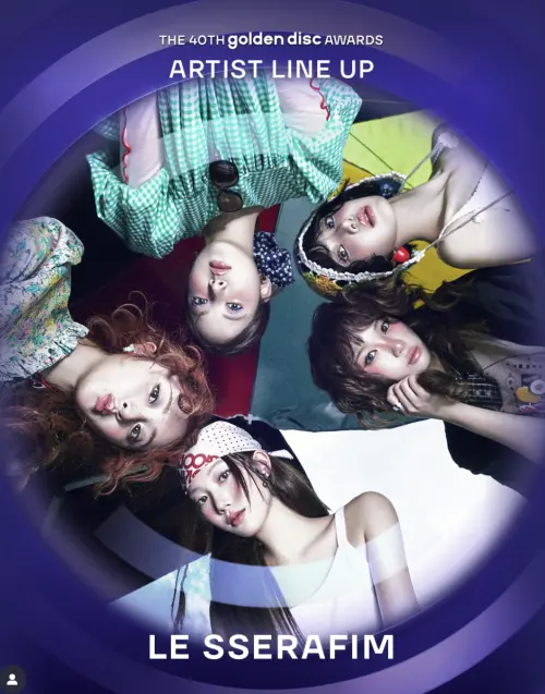 ▲LE SSERAFIM將出席明年的金唱片獎。（圖／翻攝自IG@golden_disc）