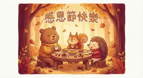 ▲2025年感恩節賀卡圖片，手機上長按照片可另存，或照片上按滑鼠右鍵另存圖片。（圖／Gemini AI生成）