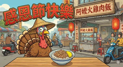 ▲2025年感恩節賀卡圖片，手機上長按照片可另存，或照片上按滑鼠右鍵另存圖片。（圖／Gemini AI生成）