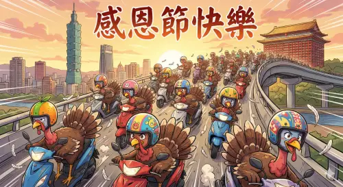 ▲2025年感恩節賀卡圖片，手機上長按照片可另存，或照片上按滑鼠右鍵另存圖片。（圖／Gemini AI生成）