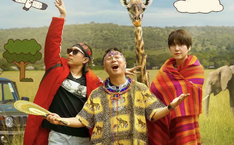 ▲韓國製作人羅PD製作的綜藝節目《三傻遊肯亞》，昨（26）日在Netflix開播，節目中（左起）殷志源、李壽根、圭賢遠赴肯亞，紀錄他們在大草原上冒險的爆笑瞬間。（圖／@15ya.baby IG）