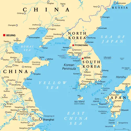 East Asian maritime map (Shutterstock)