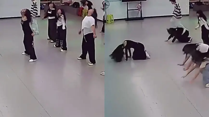 太服從了！舞蹈老師低血糖跪倒 身後12名學生「神同步」秒跟跪地