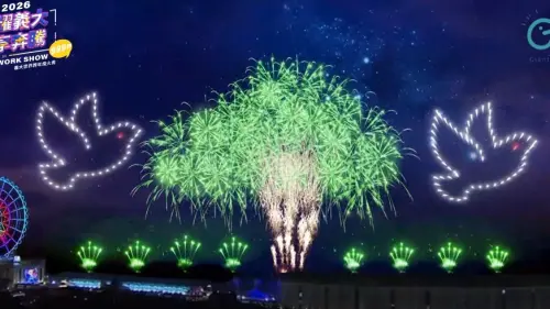義大世界跨年煙火秀！「超巨大煙火樹」震撼迎新
