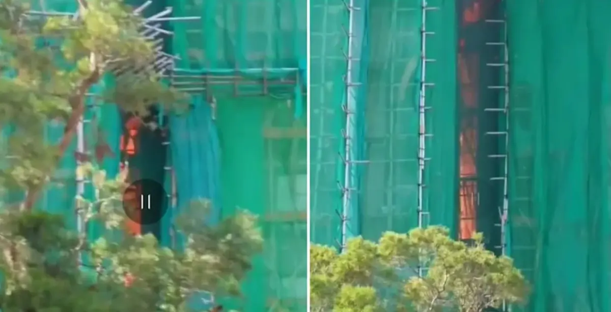 香港宏福苑「起火瞬間」畫面曝！往上狂燒 路人急喊沒警報