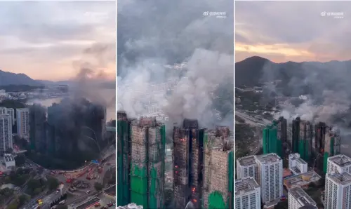 影／最新空拍！飛機上見香港大火「濃煙衝天」燒隔夜仍見火光
