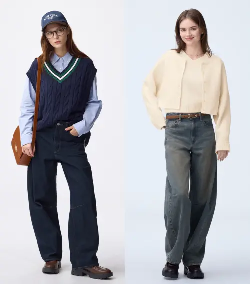 ▲全球熱賣千萬件！GU感謝祭必買男女裝BARREL LEG錐形牛仔褲790元。（圖／GU gu-global.com）