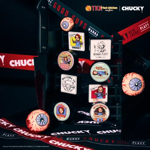 ▲頂呱呱《鬼娃恰吉》聯名 「磁吸燈箱盲袋」，方形4款雙面設計。（圖／頂呱呱tkkinc.com.tw）