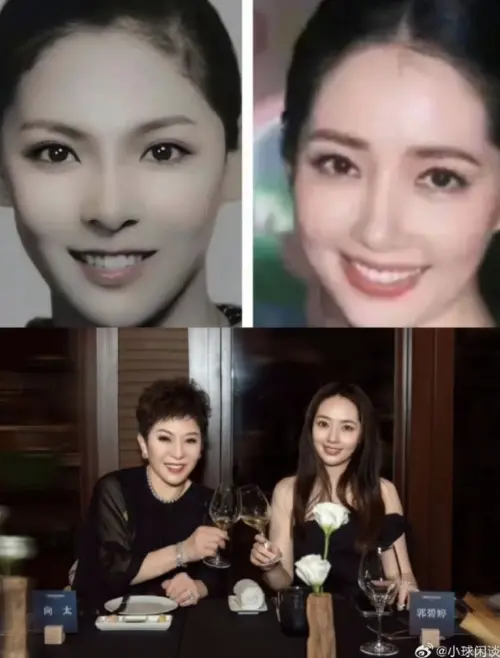 ▲郭碧婷（右）長得和婆婆向太年輕時期有幾分相似。（圖／小球閒談微博）