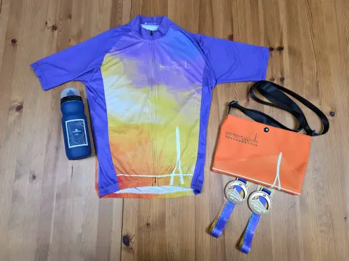 ▲淡江大橋自行車組物資。（圖／交通部提供）