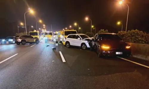 國1南下路段車禍！疑車距不足釀禍　5車連環撞、1男受傷送醫
