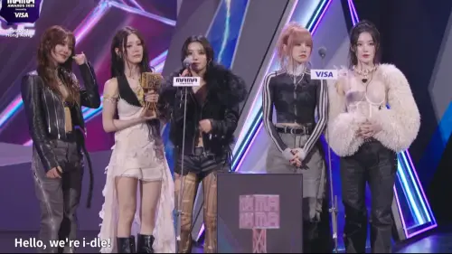 ▲i-dle獲得粉絲選擇獎。（圖／Mnet Plus）
