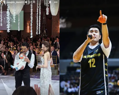 ▲林曜晟（右）在IG分享出席許瑋甯婚禮的花絮。（圖／翻攝自IG@swagbb_david23）