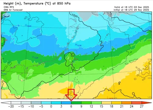 首波冷氣團「恐在本周抵達」！鄭明典亮一圖示警：標準線壓到台灣
