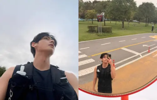 ▲V上傳在漢江跑步的照片。（圖／V IG@thv）