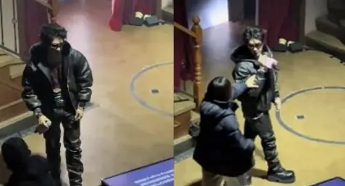 ▲馬伯騫在看見女粉絲時來不及閃避。（圖／微博）