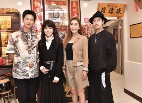 ▲楊子儀（左起）、陳明真、梁佑南、邱凱偉一起合作新片《農曆三月二十三》。（圖／北投映像電影提供）