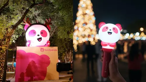 ▲foodpanda 於新北歡樂耶誕城打造了麋鹿造型胖胖達，還有超萌鏡面打卡牆、胖胖達驚喜光影秀、胖胖達限量應援手燈等。（圖／官方提供）