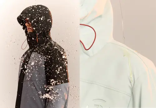 ▲ONE BOY衝鋒衣防潑水SGS檢測5級、防油SGS檢測5.5級，遇到小雨時可防水，也不容易沾染油漬。（圖／ONE BOY提供）