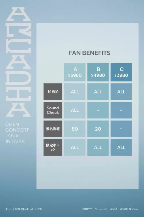 ▲CHEN台北演唱會福利圖。（圖／網銀國際影視提供）