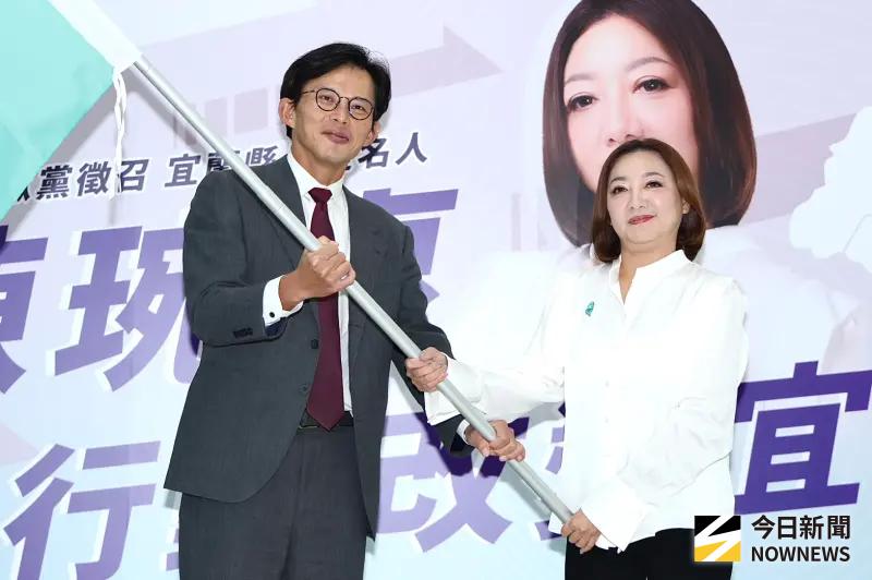 ▲民眾黨徵召前立委陳琬惠（右）選宜蘭縣長。（圖／記者朱永強攝）