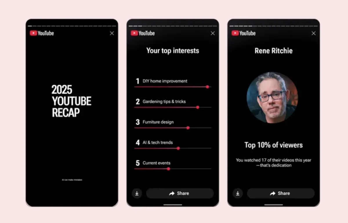 ▲YouTube首推年度回顧，幫用戶整理一整年的看片紀錄，北美率先登場，YouTube表示預計這週內陸續到全球不同地區上線。（圖／翻攝官網）