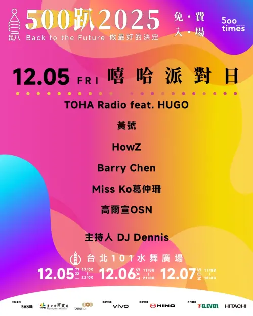 ▲「500趴2025」演唱卡司（圖／取自500輯臉書www.facebook.com/500times）