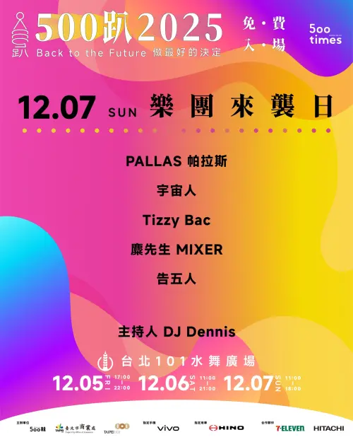 ▲「500趴2025」演唱卡司（圖／取自500輯臉書www.facebook.com/500times）