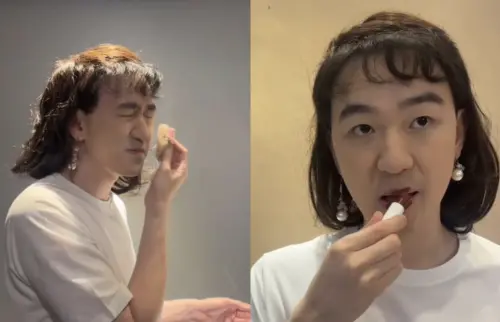 ▲江大成不僅細心化妝，還裝扮頭髮，簡直與30年前的徐薇一模一樣。（圖／江大成 IG @tachengchiang）