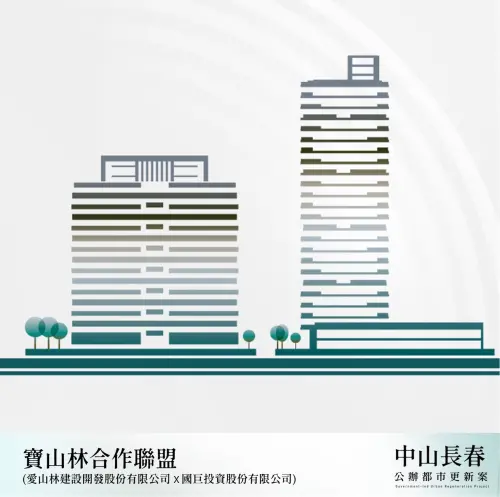 ▲「中山長春」公辦都更案將打造兩棟大樓，包含 23 層住宅大樓及 15 層社會住宅，並導入「城市綠廊」設計。（圖／國家住都中心提供 hurc.org.tw）