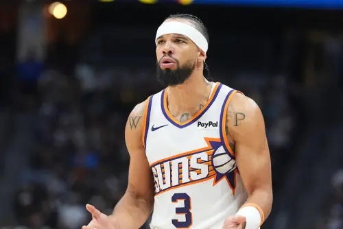 ▲靠著布魯克斯（Dillon Brooks）打出生涯代表作，太陽目前高居西區第7，不只穩定在附加賽區，更可能挑戰前六直接晉級季後賽。（圖／美聯社／達志影像）