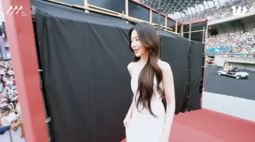 ▲葉舒華一出現轉播畫面直接過曝，現場瞬間白了三個色階。（圖／WEVERSE）