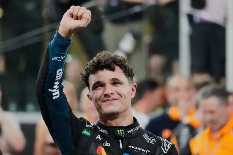 ▲諾里斯（Lando Norris）登頂後可以拿到多少獎金呢？事實上——他居然沒有直接獲得任何F1獎金！因為官方會將獎金都先發給車隊，在由車隊自行分配。（圖／美聯社／達志影像）