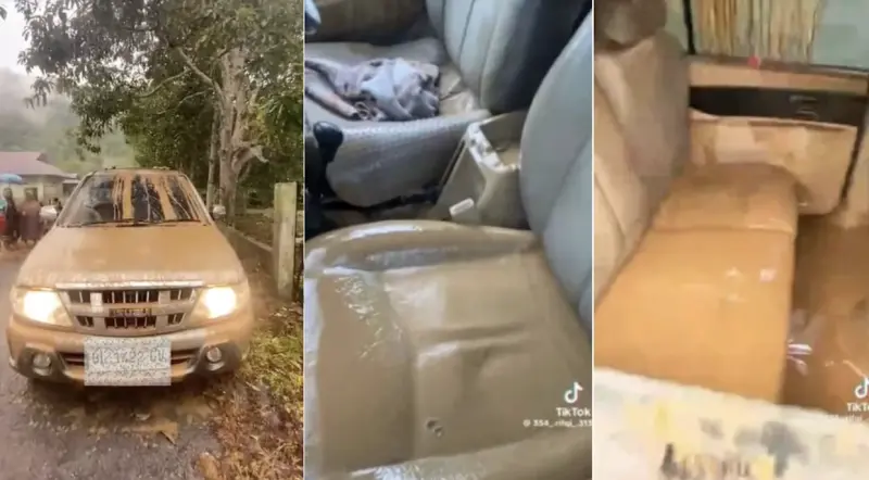 ▲印尼一輛IsuzuPanther在洪水中浸泡10小時後仍成功發動，引發網民熱烈討論。（圖／翻攝自TikTok）