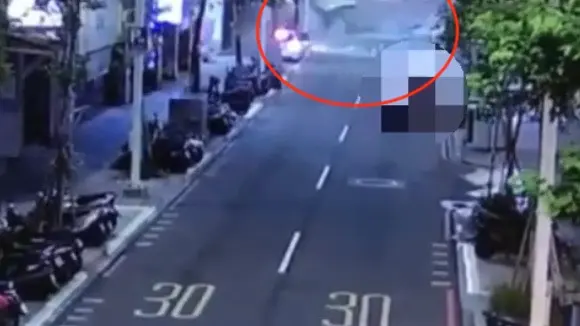 ▲新北市板橋區連鎖餐廳「定食8」今（8日）凌晨發生氣爆意外，事發監視器畫面曝光。（圖／翻攝畫面）