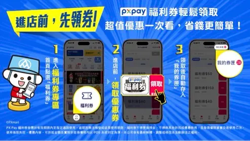 ▲「PX Pay福利券」步驟說明。（圖／全聯提供）