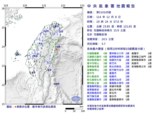 花蓮5.7地震21縣市有感！台鐵3路段慢行　部分列車恐延誤
