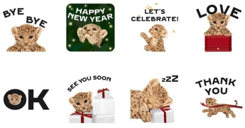 ▲LINE免費貼圖「禮讚佳節小美洲豹限定貼圖」。（圖／取自LINE）