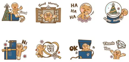 ▲LINE免費貼圖「海瑞溫斯頓 歡慶佳節」。（圖／取自LINE）