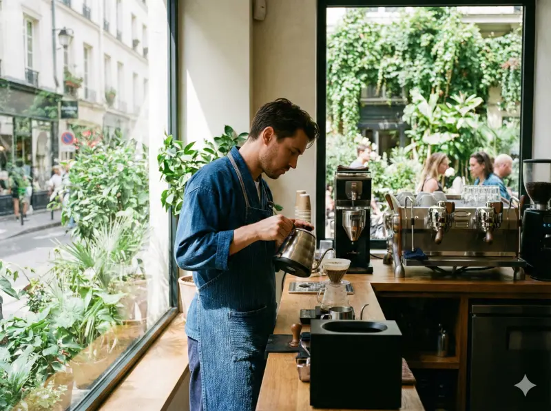 ▲你家附近有越來越多這類非連鎖、帶著文藝味的咖啡店嗎？房產專家何世昌揭秘，這些小店的老闆可能都大有來頭。（示意圖／Gemini AI生成）