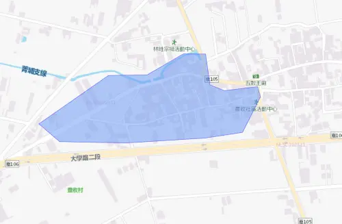 ▲12月10日嘉義縣民雄鄉停水範圍。（圖／自來水公司）