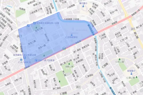 ▲12月10日高雄仁武區停水範圍。（圖／自來水公司）