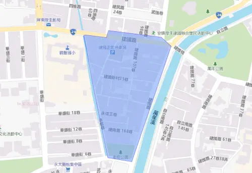 ▲12月10日屏東市停水範圍。（圖／自來水公司）